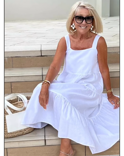 Eva | Women's Sleeveless Tiered Maxi Casual Dress