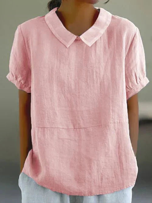 Darcey | Women’s Linen Peter Pan Collar Blouse