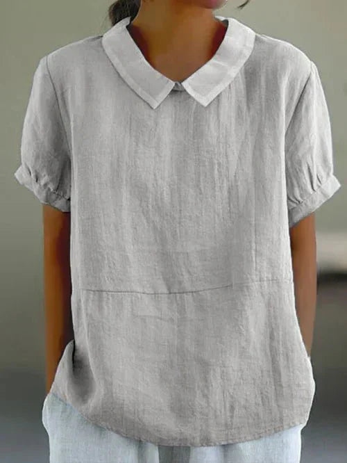 Darcey | Women’s Linen Peter Pan Collar Blouse