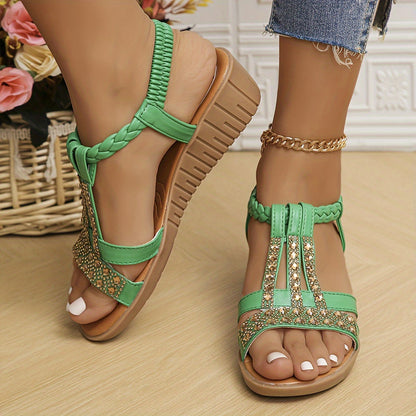 Diana | Wedge Sandals Shimmer, shine, and step into something special