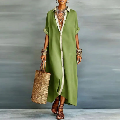 Evelina | Women's Button Down Maxi Shirt Dress