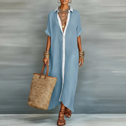 Evelina | Women's Button Down Maxi Shirt Dress