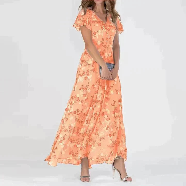 Scarlett | Elegant Floral V-Neck Maxi Dress