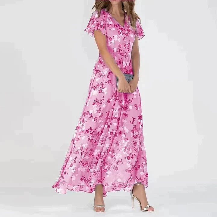 Scarlett | Elegant Floral V-Neck Maxi Dress
