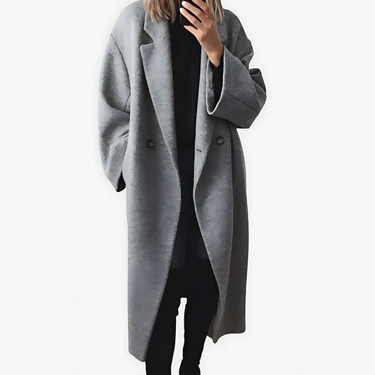 Gabriella | Double Breasted Oversized Longline Wool Overcoat