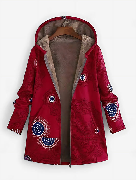 Hope | Boho Sherpa Lined Hooded Zip Winter Coat