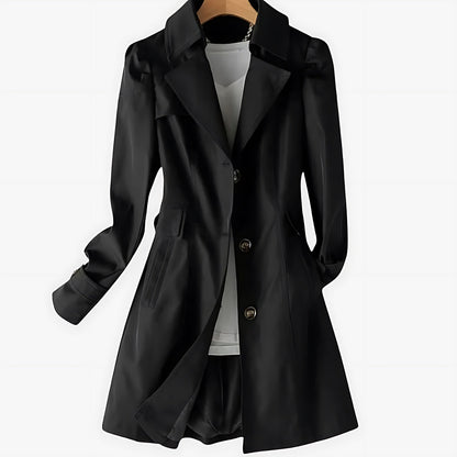 Marnie | Single Breasted Notch Lapel Knee Length Trench Coat