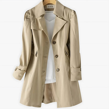 Marnie | Single Breasted Notch Lapel Knee Length Trench Coat