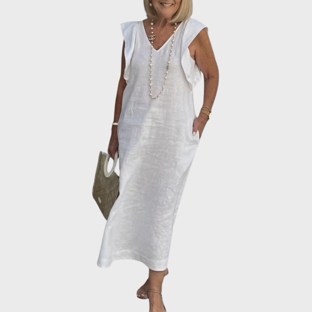 Rosalinda | Women's V-Neck Sleeveless Pocket Maxi Dress