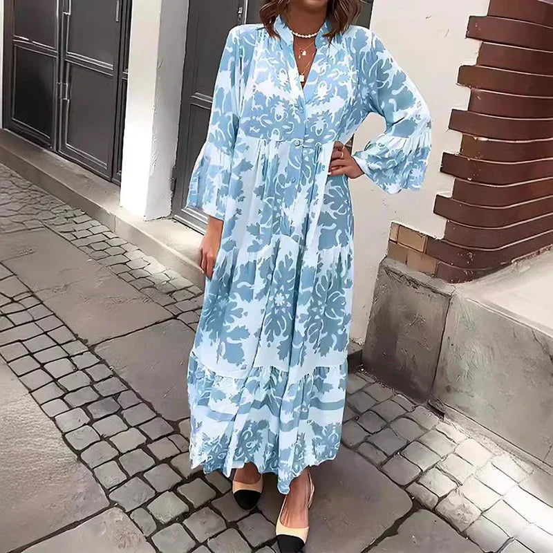 Valencia | Women's Floral Long Sleeve Midi Dress