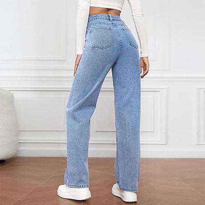 Audrey | Women's High Waist Wide Leg Jeans