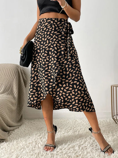 Bianca | Women's Printed Wrap Tie Casual Skirt