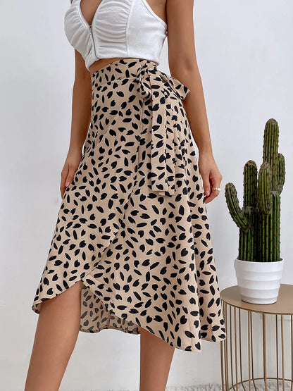 Bianca | Women's Printed Wrap Tie Casual Skirt