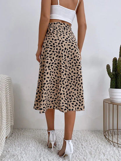 Bianca | Women's Printed Wrap Tie Casual Skirt