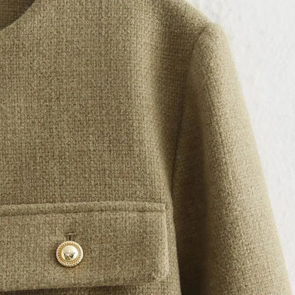 Hannah | Women's Cropped Button Front Bomber Jacket