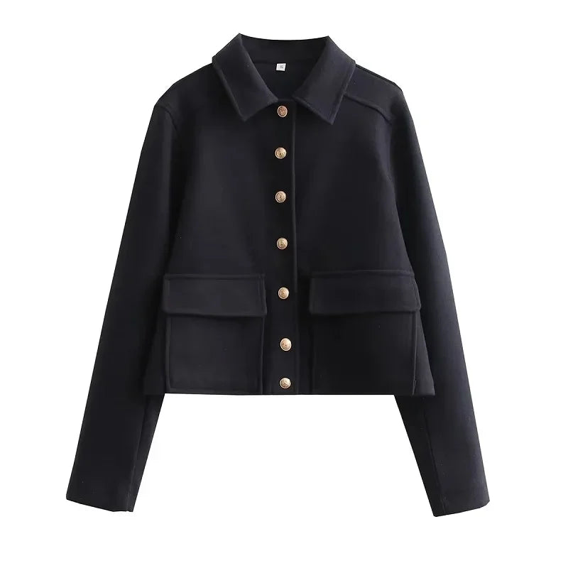Harper | Women's Cropped Button Front Bomber Jacket