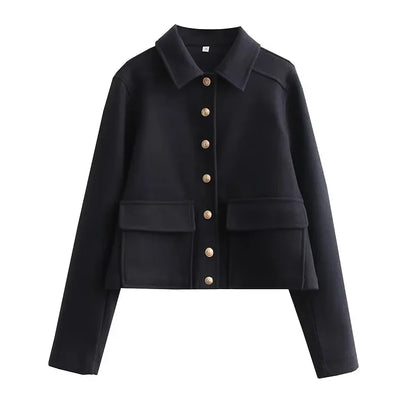 Harper | Women's Cropped Button Front Bomber Jacket