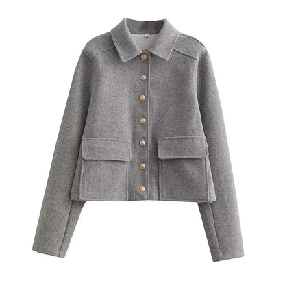 Harper | Women's Cropped Button Front Bomber Jacket