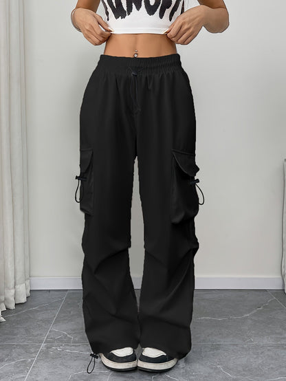 Samantha | Women's Wide Leg Cargo Pocket Drawstring Pants