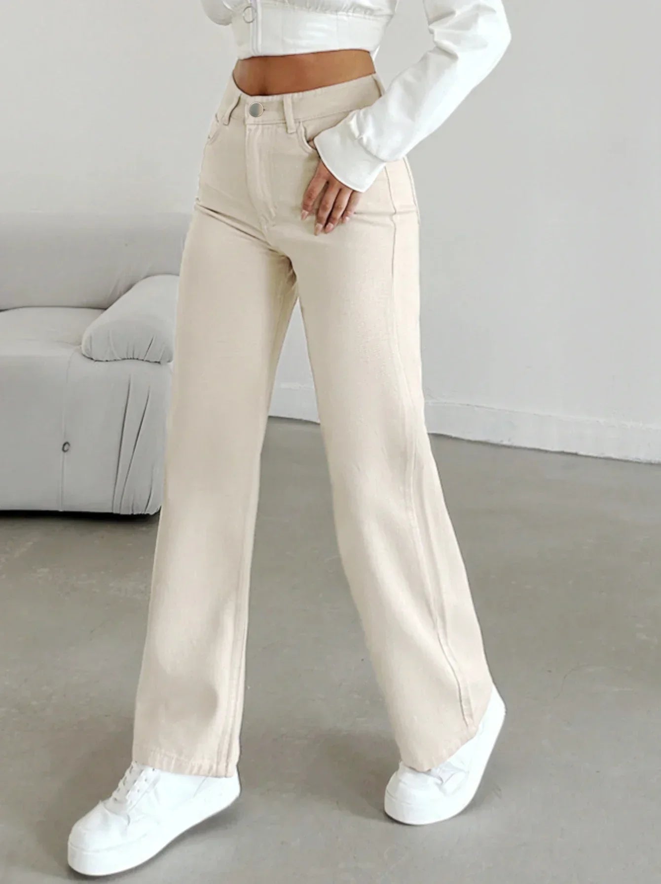 Bella | Women's High Waist Straight Leg Pants
