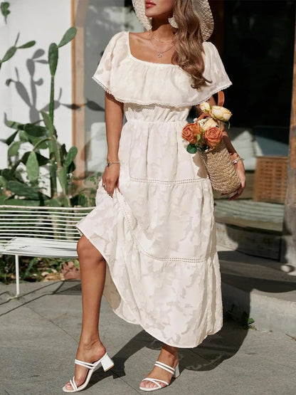 Catherine | Women's Off Shoulder Tiered Maxi Wedding Guest Dress