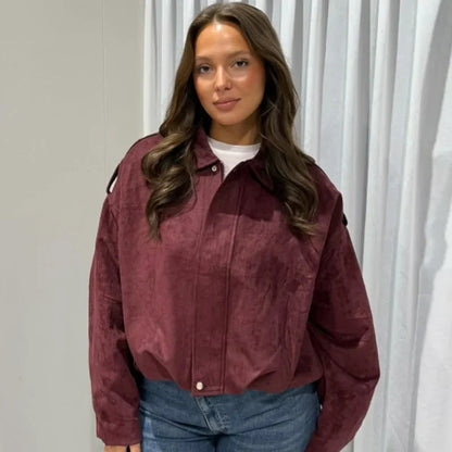 Madeline | Women's Cropped Zip Up Bomber Jacket