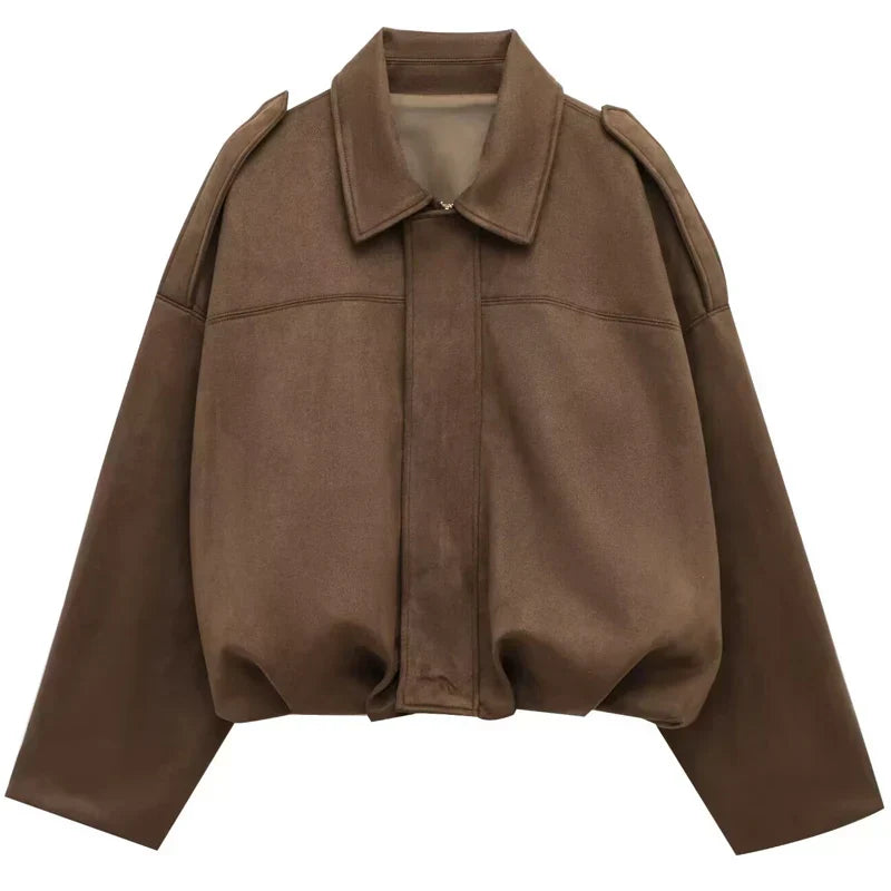 Madeline | Women's Cropped Zip Up Bomber Jacket