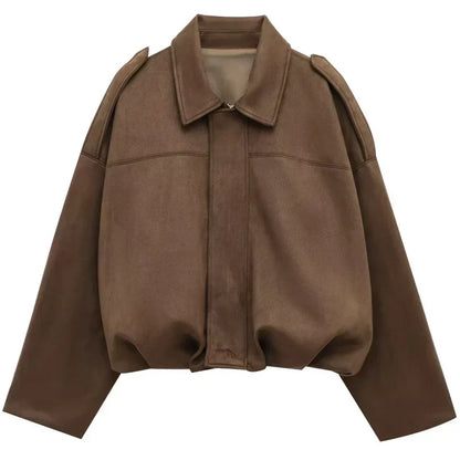 Madeline | Women's Cropped Zip Up Bomber Jacket