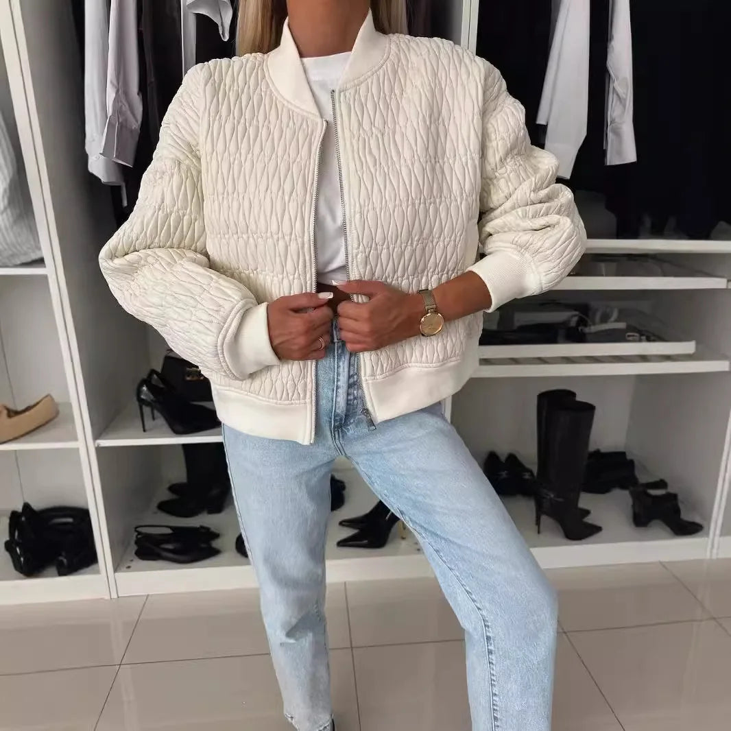 Isabella | Women's Quilted Zip Up Bomber Jacket