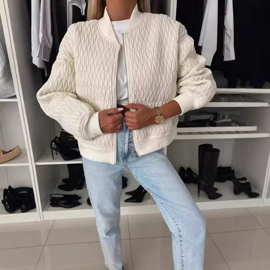 Isabella | Women's Quilted Zip Up Bomber Jacket