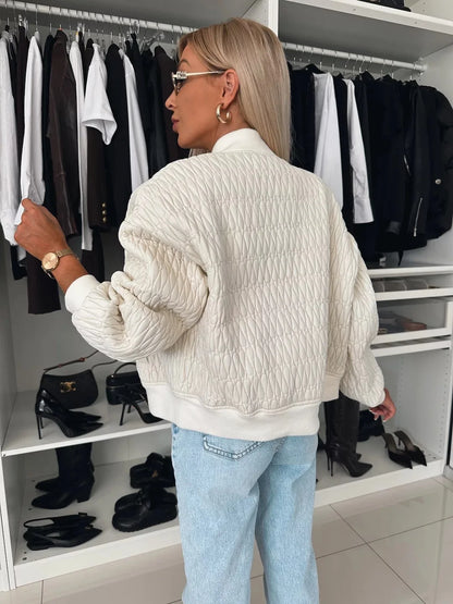 Isabella | Women's Quilted Zip Up Bomber Jacket