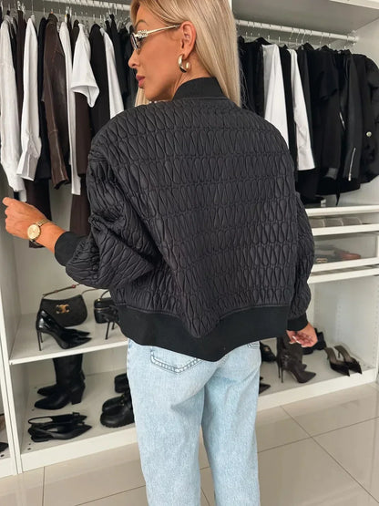 Isabella | Women's Quilted Zip Up Bomber Jacket