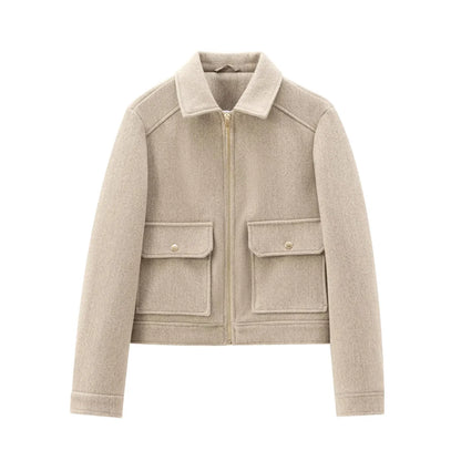 Georgia | Women's Cropped Zip Up Bomber Jacket