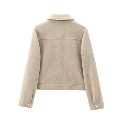 Georgia | Women's Cropped Zip Up Bomber Jacket
