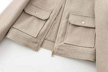 Georgia | Women's Cropped Zip Up Bomber Jacket