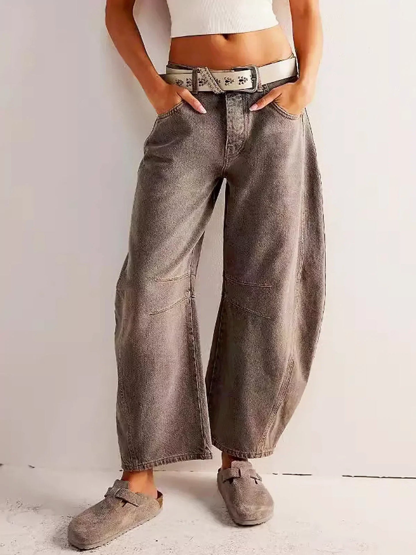 Catherine | Women’s Leopard Print Wide Leg Jeans