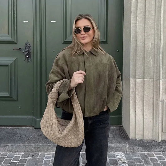 Grace | Women's Oversized Cropped Bomber Jacket