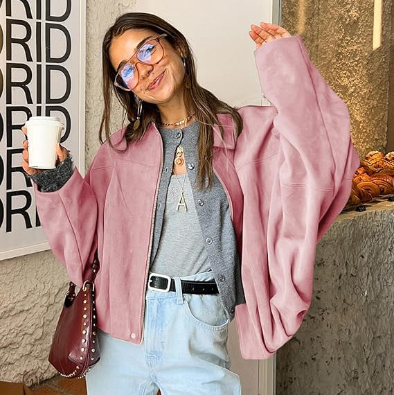 Grace | Women's Oversized Cropped Bomber Jacket