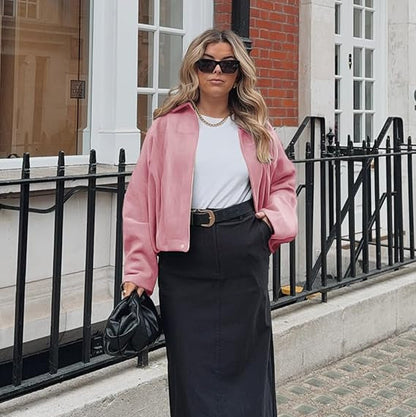 Grace | Women's Oversized Cropped Bomber Jacket