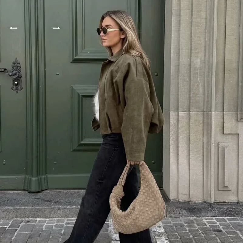 Grace | Women's Oversized Cropped Bomber Jacket