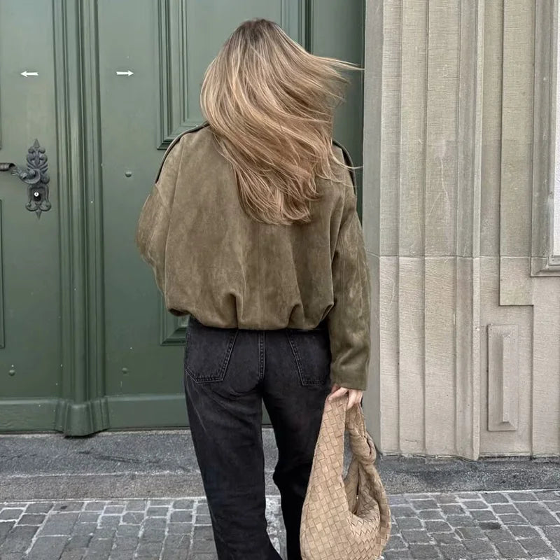 Grace | Women's Oversized Cropped Bomber Jacket