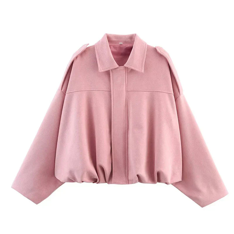 Grace | Women's Oversized Cropped Bomber Jacket