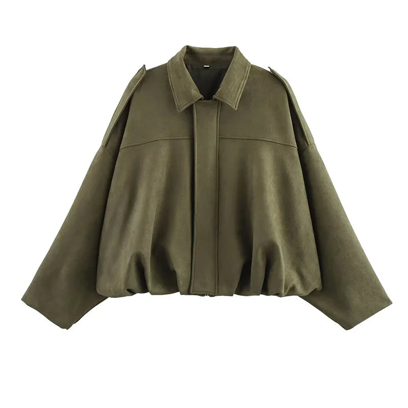 Grace | Women's Oversized Cropped Bomber Jacket